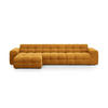ECKSOFA links Kendal aus Samt senf 5 Sitzplätze - Dunkelgelb, Textil (173/357cm) - Micadoni
