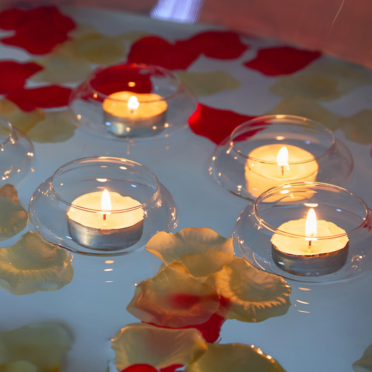 12xSCHWIMM-TEELICHTHALTER - Transparent, Glas (3.5cm) - Relaxdays