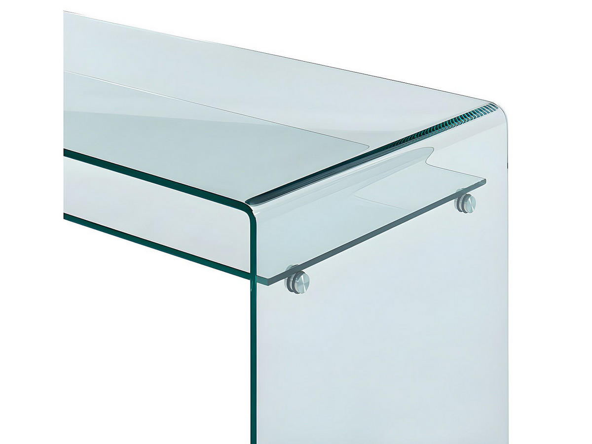 SCHREIBTISCH mit 1 Ablage - Glas - STILEOS - Transparent, Glas (60/120/75cm) - Vente-Unique