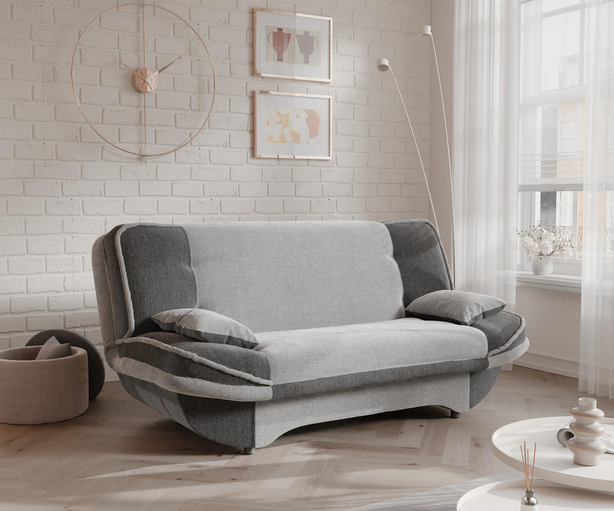 SCHLAFSOFA ORLIN mit Bettkasten Dunkelgrau/Hellgrau - Dunkelgrau, Holzwerkstoff/Kunststoff (200/85/90cm) - Idohome