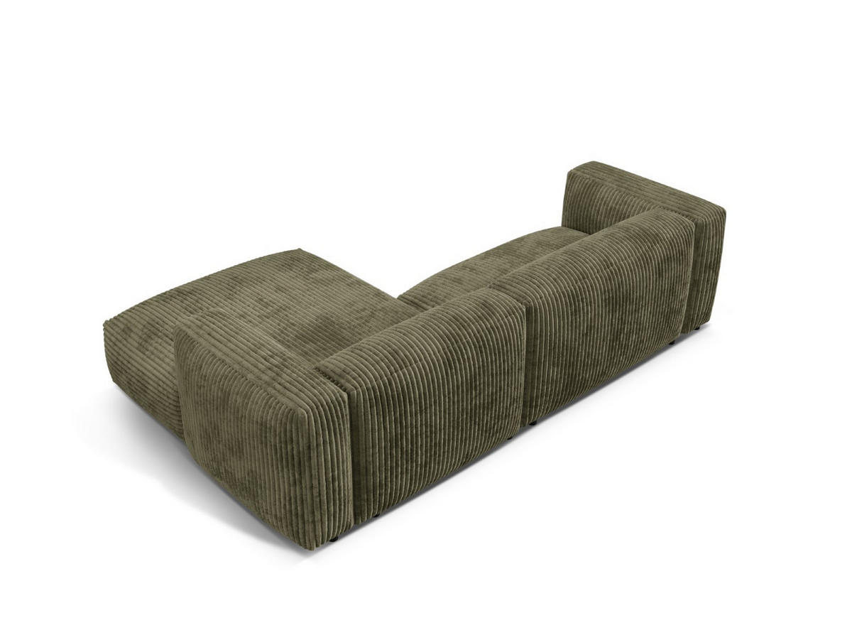 ECKSOFA modular rechts Martina aus Cord moosgrün 2 Sitzplätze - Salbeigrün, Textil (176/283cm) - Micadoni