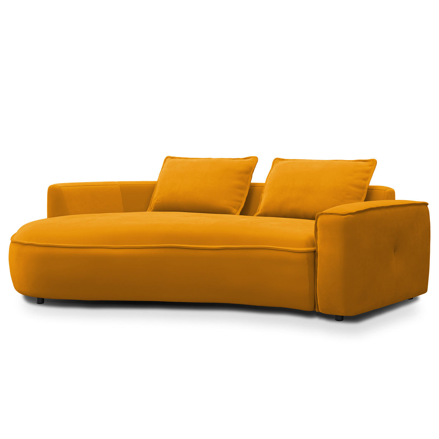 2,5-SITZER SOFA - Schwarz/Orange, Kunststoff/Textil (217/82/146cm) - home24