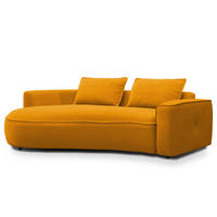 2,5-SITZER SOFA - Schwarz/Orange, Kunststoff/Textil (217/82/146cm) - home24