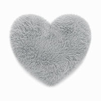 HERZKISSEN Mammoth flauschig - Hellgrau, Textil (40/40cm) - MeowBaby