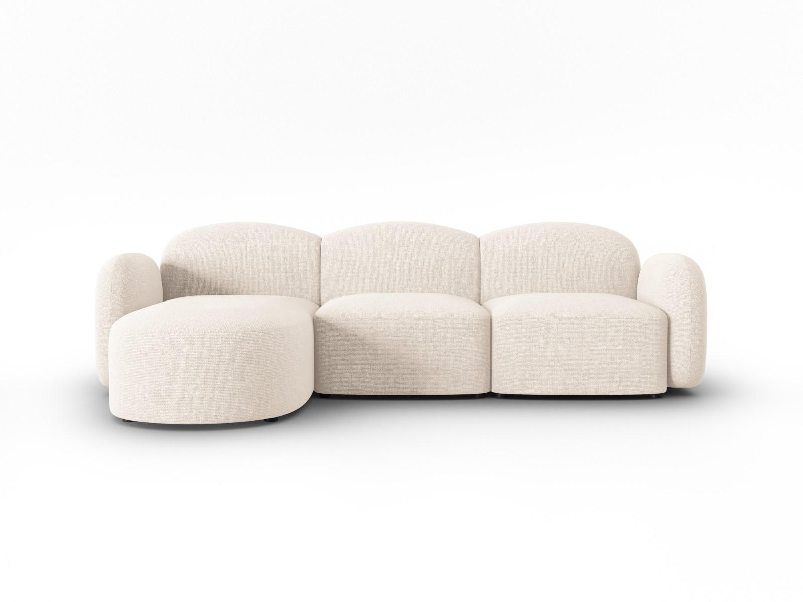 ECKSOFA links Blair aus Chenille-Stoff beige clair melange 4 Sitzplätze - Beige, Textil (155/272cm) - Micadoni