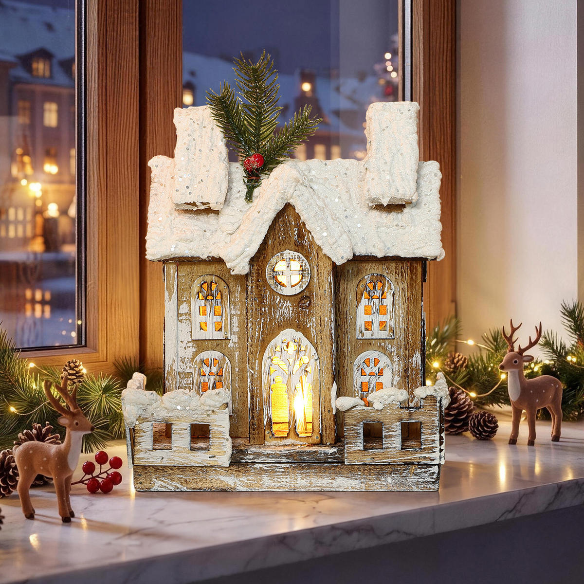 WEIHNACHTSHAUS HTHD0252 - Braun, Holz (12/26/23cm) - Hometopia