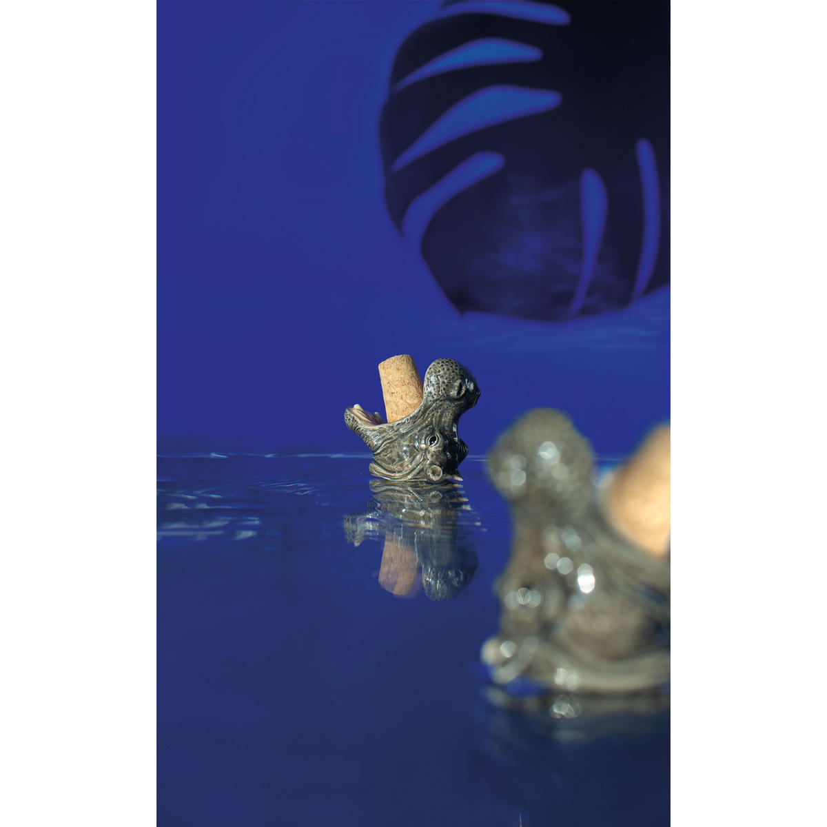 WEINSTOPPER Hungry Hippo, Dolomit, Grau, 5.5 cm - Weiß, Keramik (5/5.5/5cm) - Donkey Products