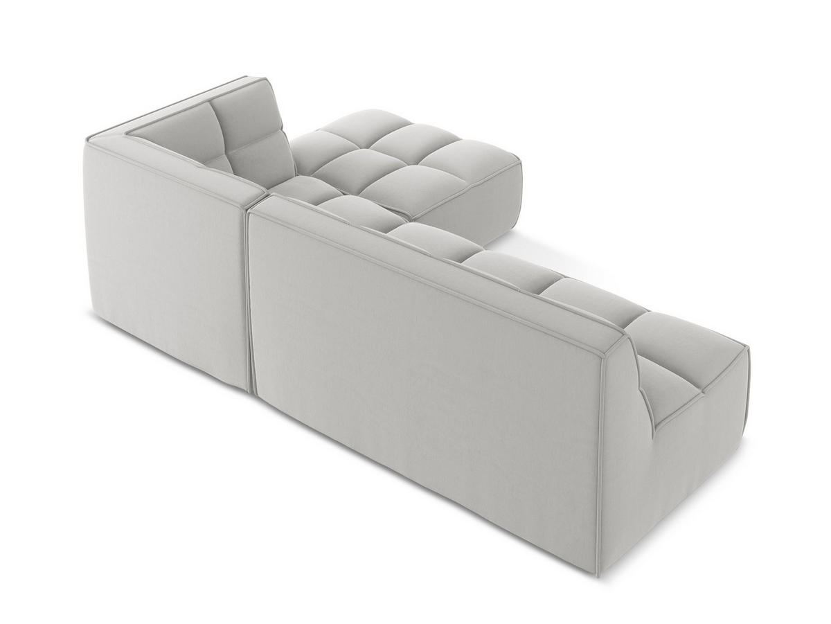 ECKSOFA Beidseitig Samt Stoff Grau - Silberfarben/Schwarz, Kunststoff/Textil (258/178cm) - Makamii