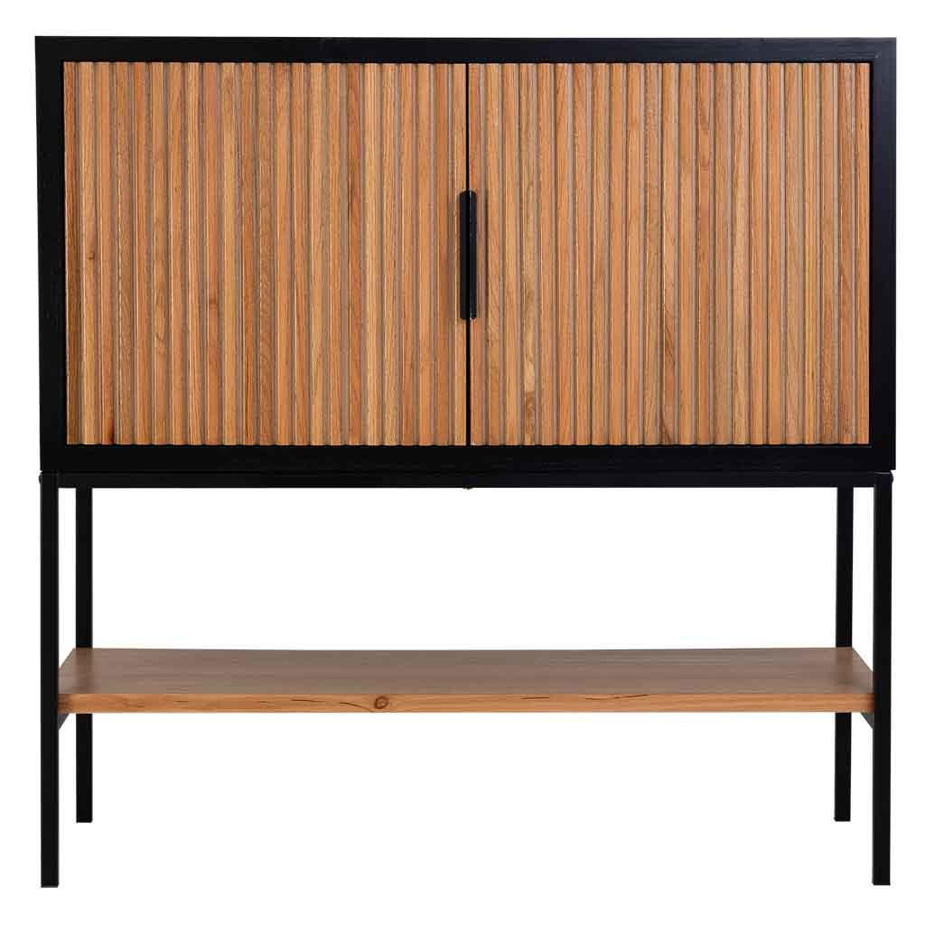 SIDEBOARD 2 türen holz und metall 100x40x100 cm - Braun, Holz (100/100/40cm) - Wanderlust