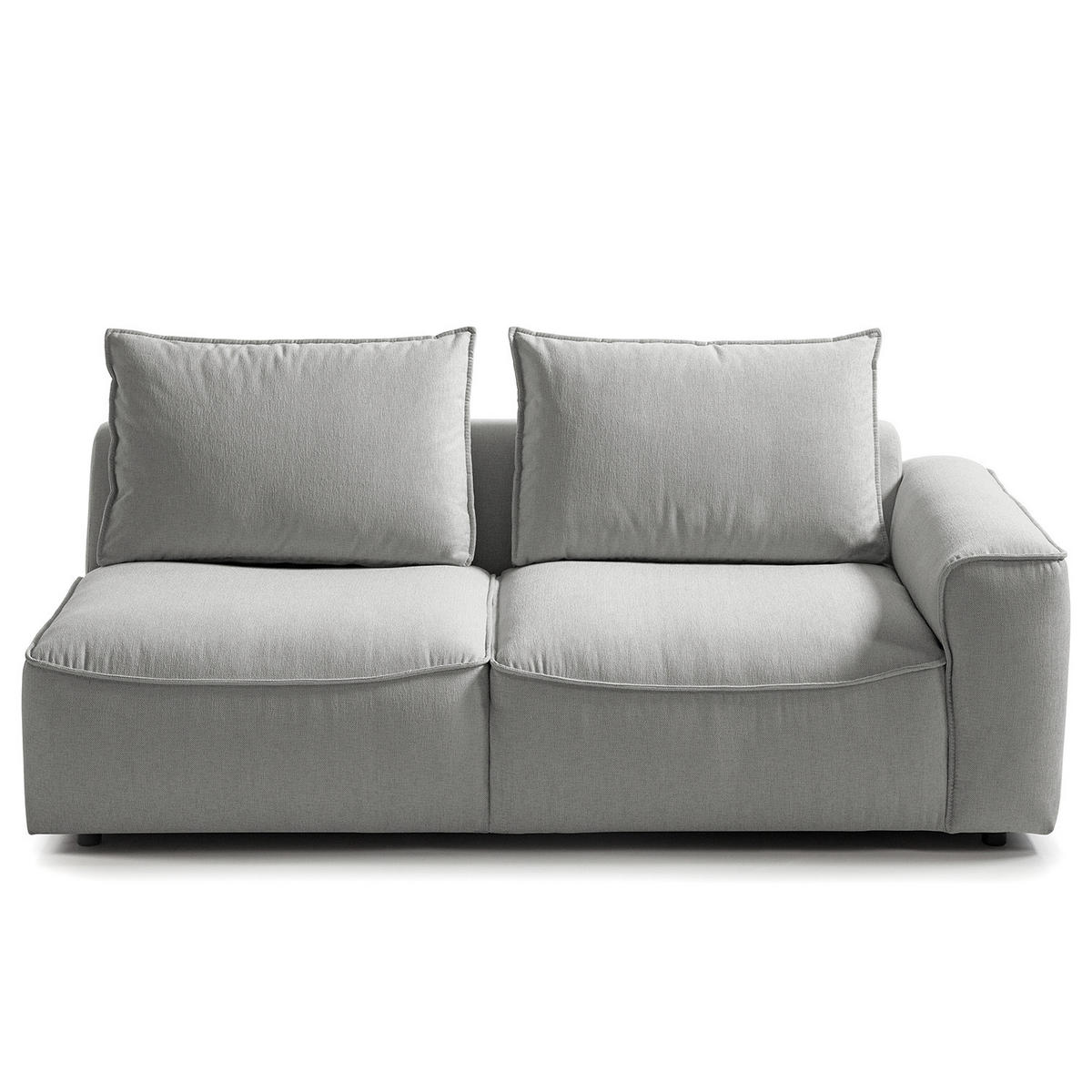 2,5-SITZER SOFA - modular - Schwarz/Hellblau, Holz/Kunststoff (189/80/99cm) - home24