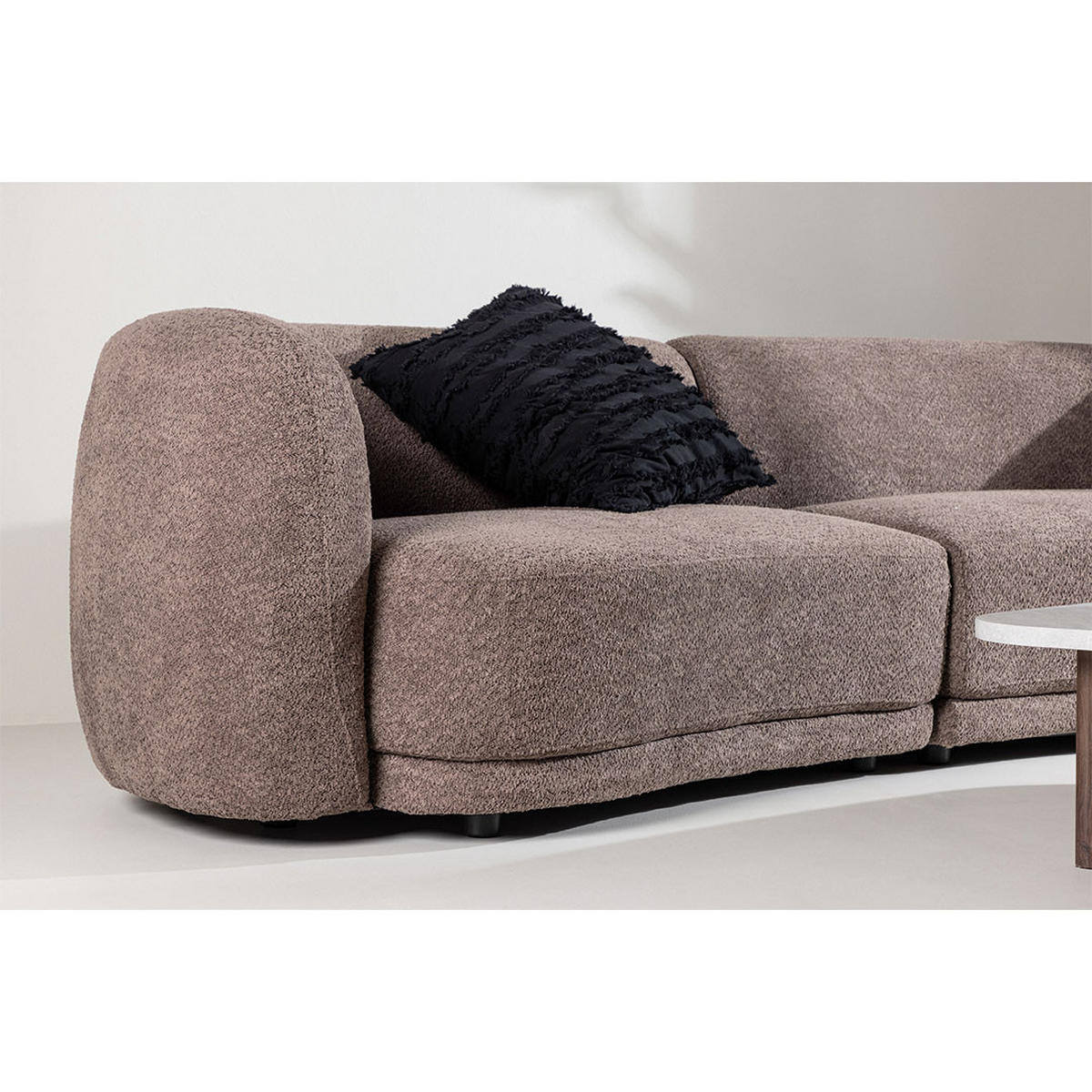 SOFA, Cielo, Braun, Kunstfell, 268 x 91 x 80 cm - Braun, Textil/Fell (268/80/91cm) - ebuy24