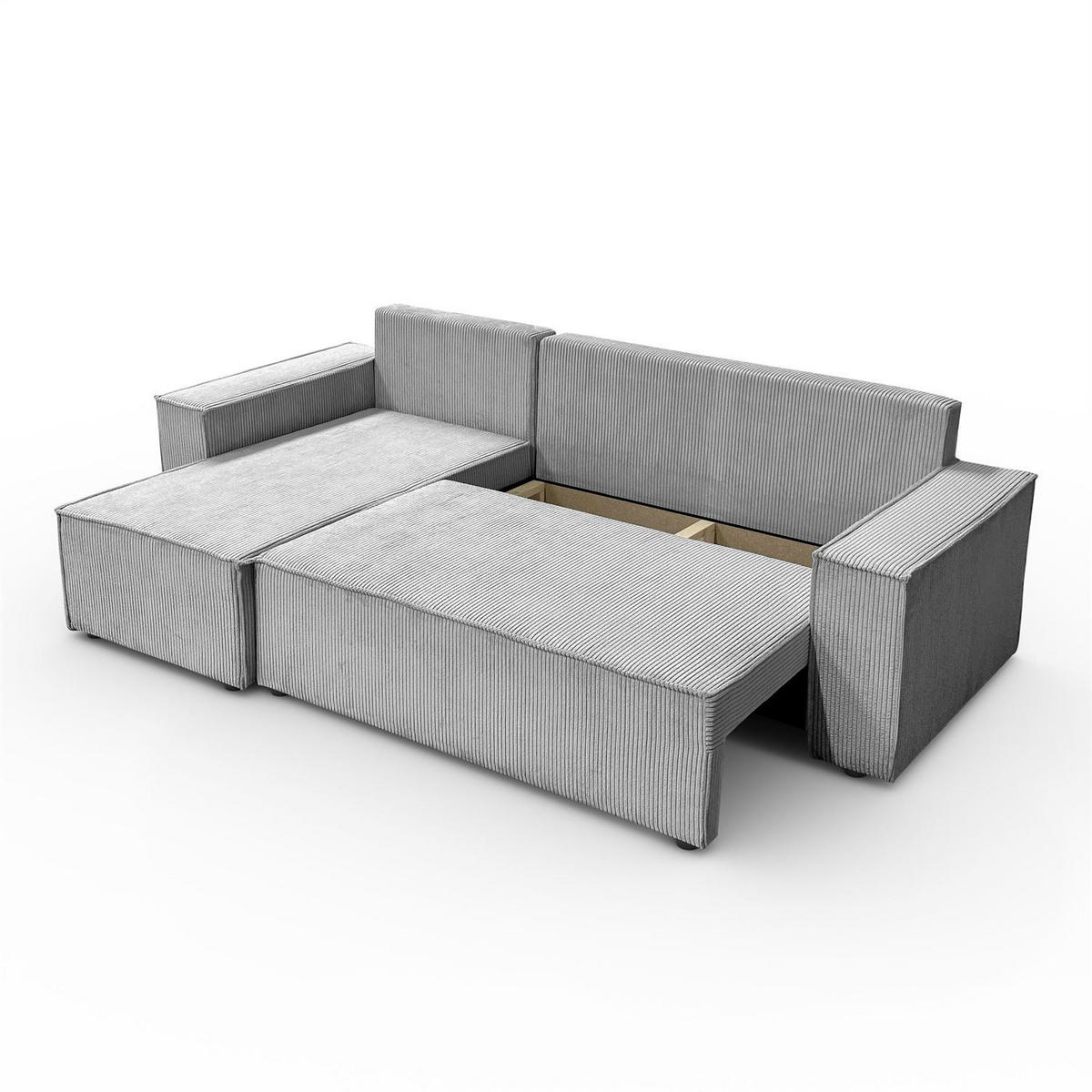GEPOLSTERTES Ecksofa CARLOS L, Poso 110 - Hellgrau, Textil (247/143cm) - Lookway