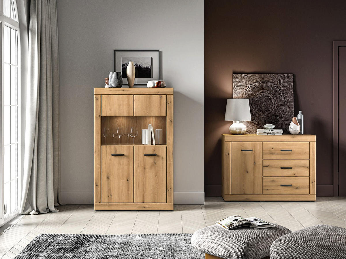 VITRINE – DORA 03 – 92 cm – Dora – Eichefarben - Eichefarben, Holzwerkstoff (92/144/40cm) - hi-markt