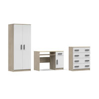 KINDERZIMMER-SET INGE V 3-teilig in Weiß+Sonoma/Grau - Weiß/Grau, Holzwerkstoff (270/50/192cm) - Deine Möbel 24