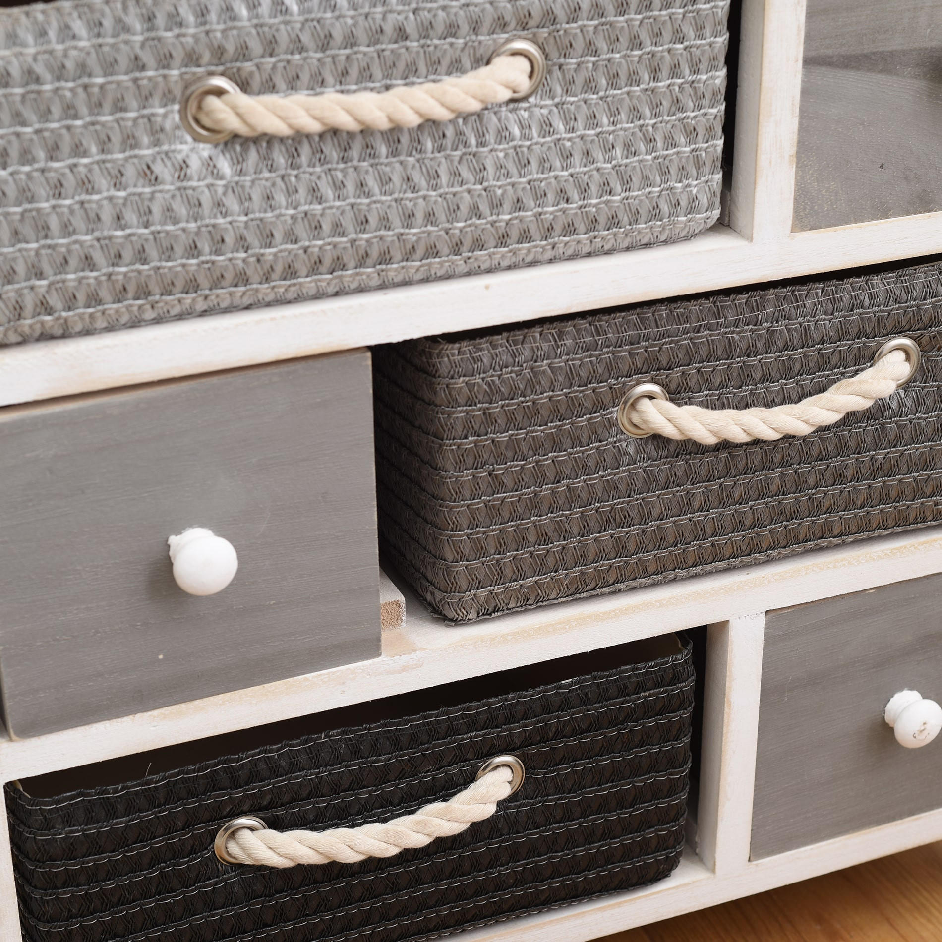 KOMMODE Grau 27/56/53 cm - Grau, Holzwerkstoff (27/53/56cm) - Mobili Rebecca