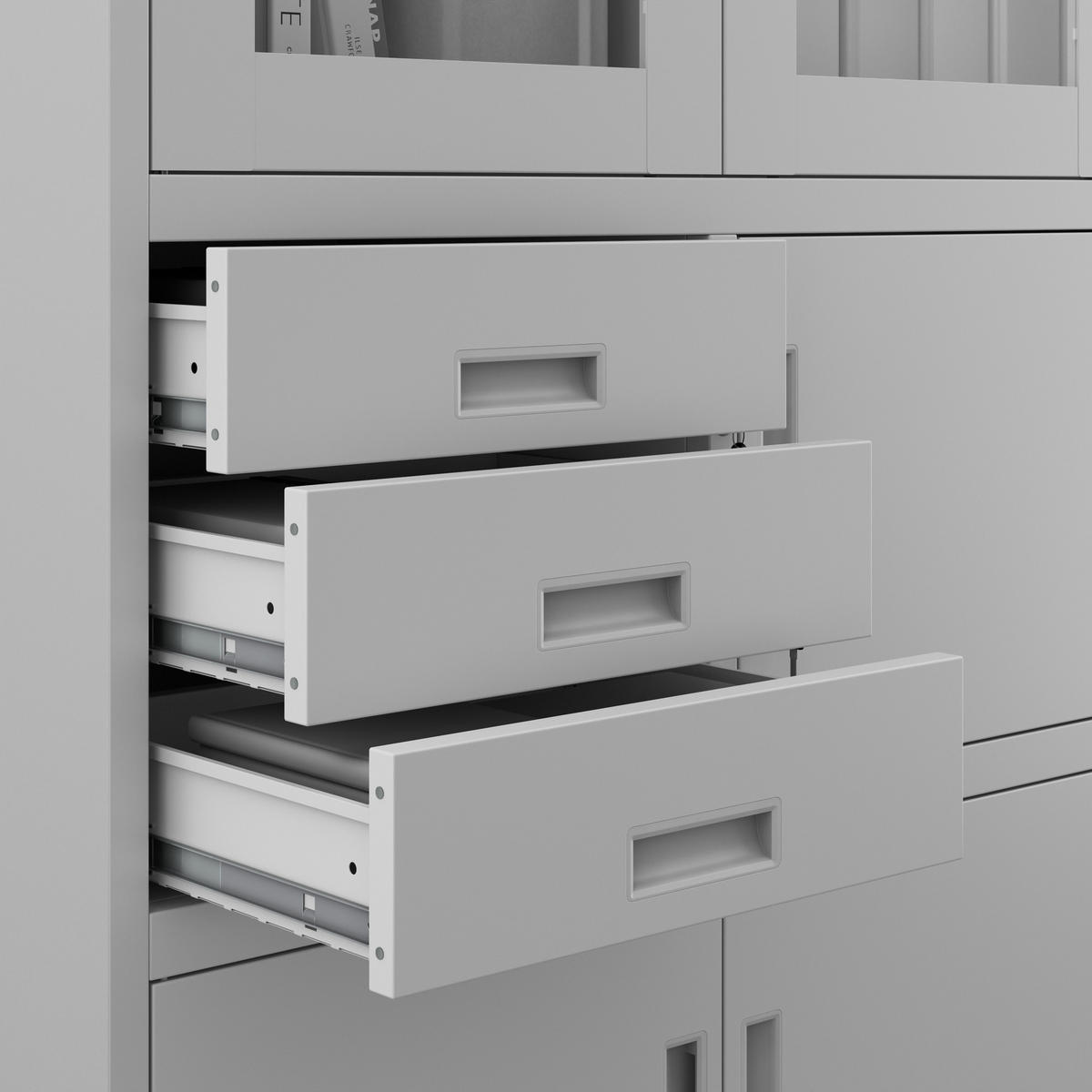AKTENSCHRANK FILIP - Grau, Metall (90/185/40cm) - Jan Nowak