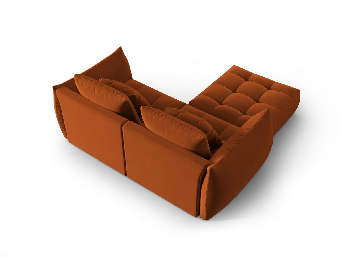 SOFA modular Bloom aus Samt terrakotta 3 Sitzplätze - Terracotta, Textil (216/232cm) - Micadoni