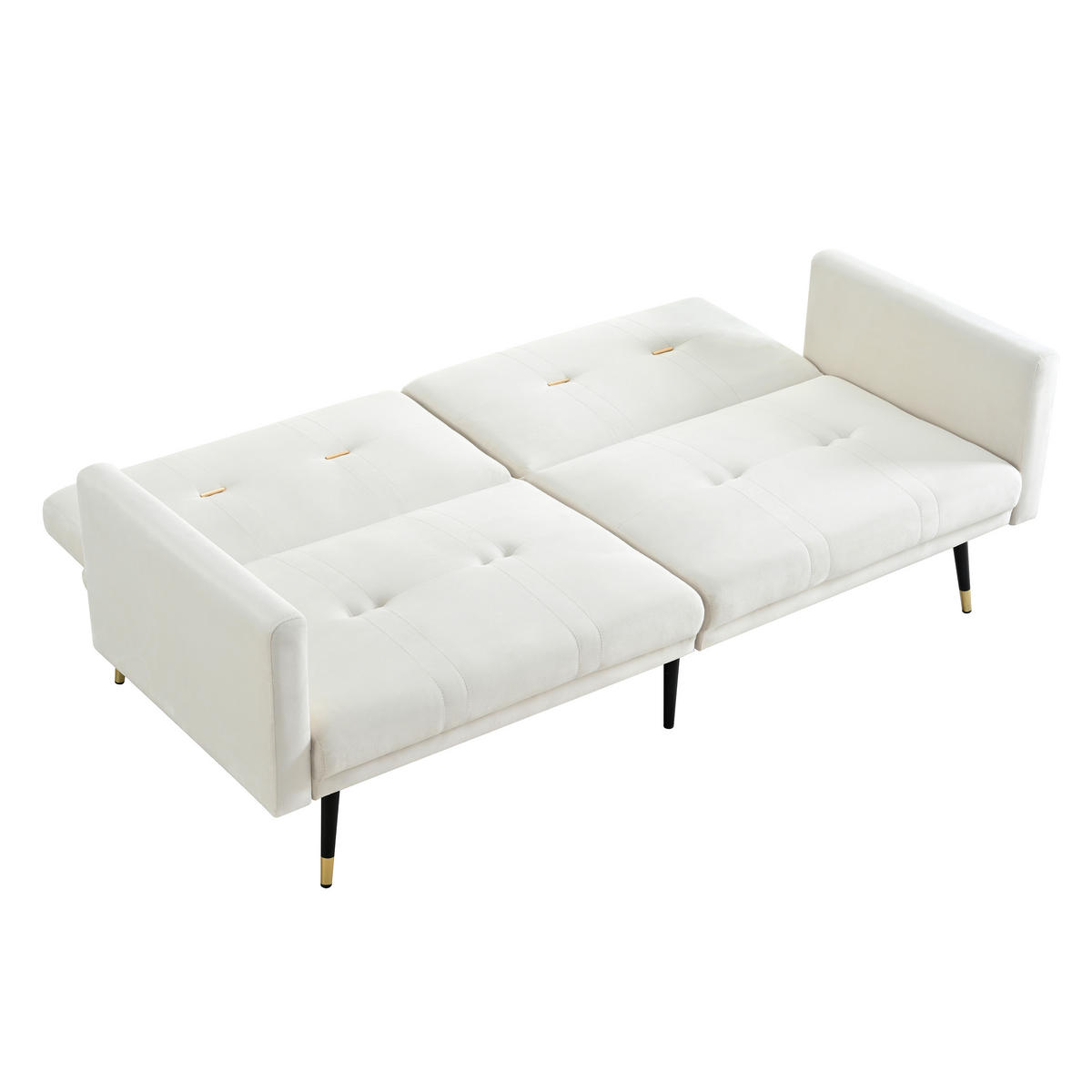 SCHLAFSOFA DE-34676 2-in-1 mit verstellbarer Lehne Beige - Beige, Metall (89/70/164cm) - ComfortXL