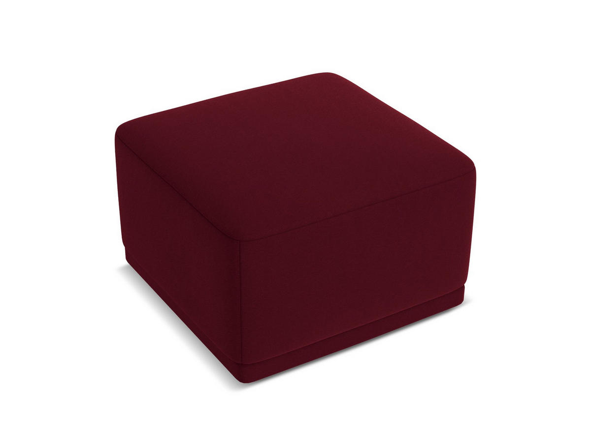 POUF Samt Stoff Rot - Bordeaux/Rot, Kunststoff/Textil (65/40/65cm) - Makamii