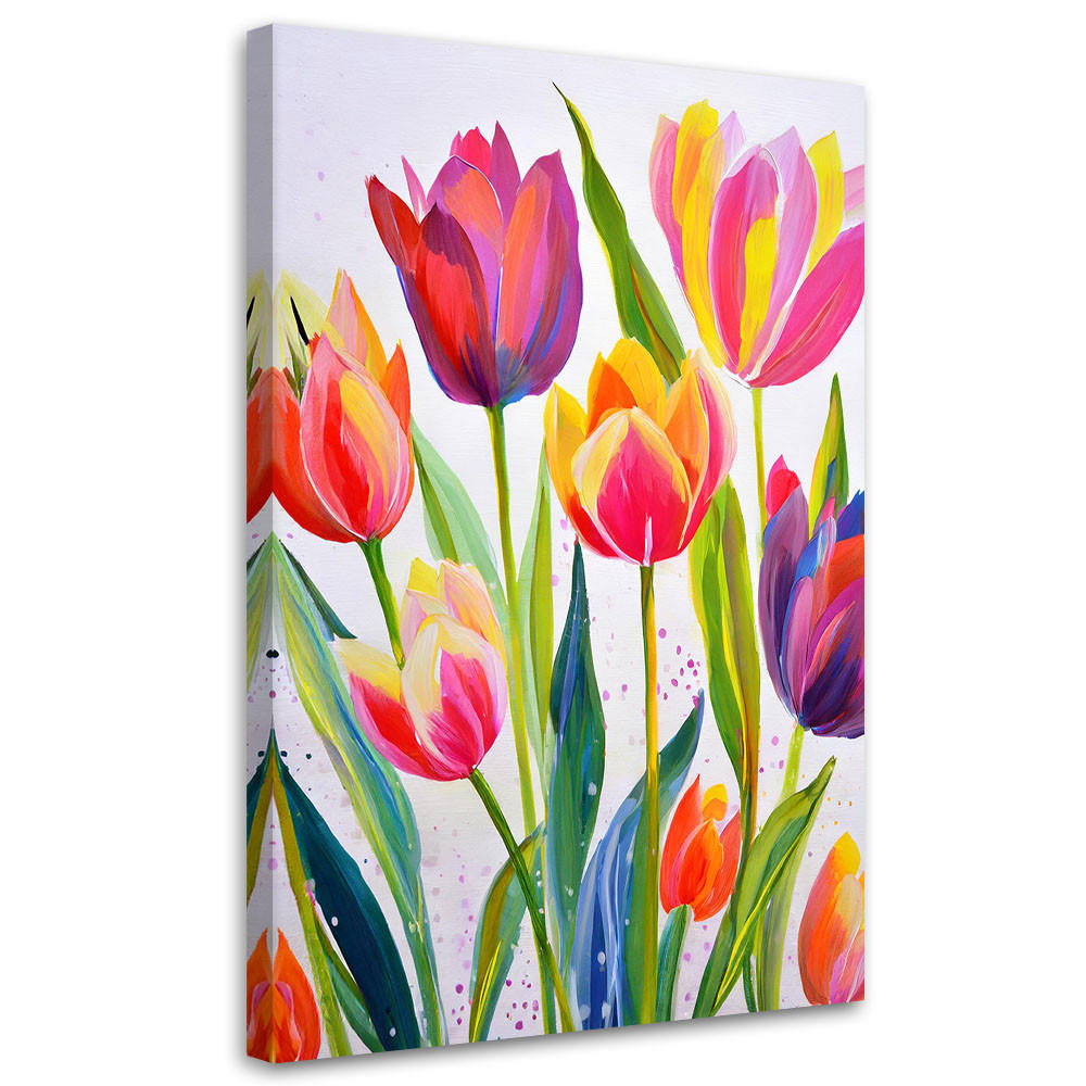 LEINWANDBILD Blumen 70x100cm - Multicolor, Textil (70/100cm) - Feeby