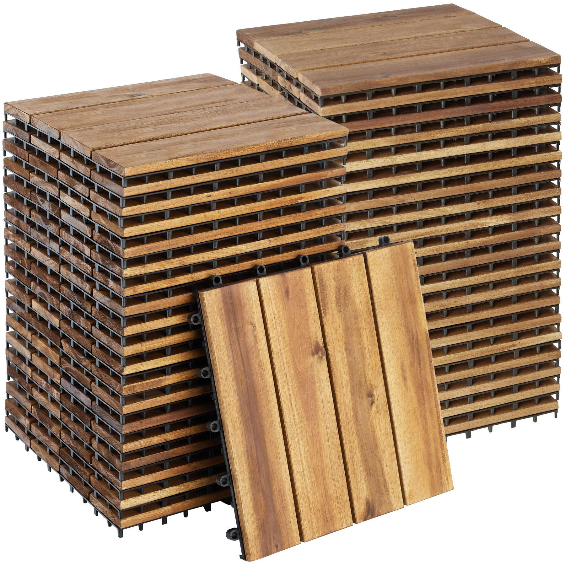 TERRASSENFLIESEN Tabula,31 x 31 x 2,2 cm,braun - Braun, Holz (31/31/2.2cm) - tectake