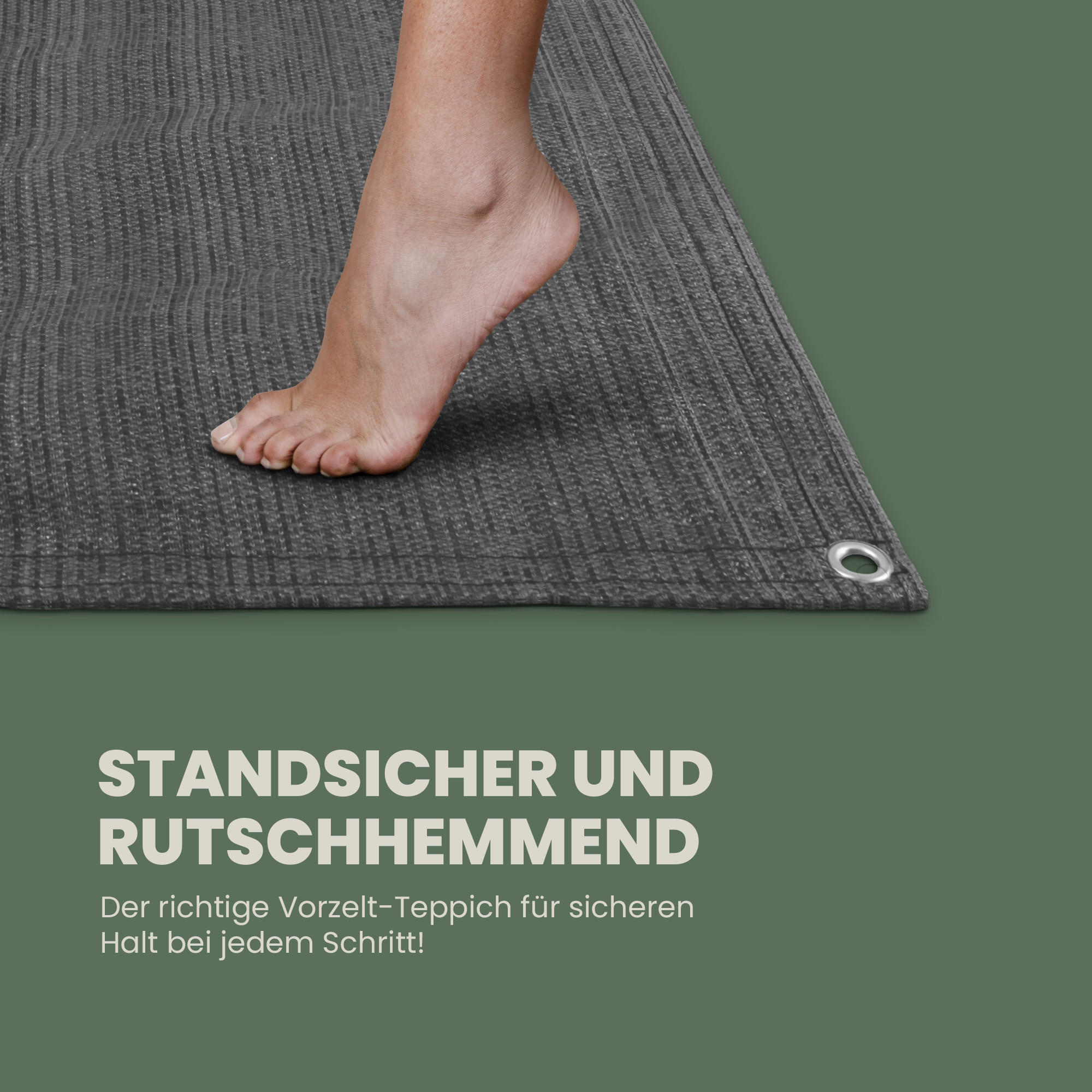 VORZELTTEPPICH Camping HDPE 250x350 cm - Anthrazit, Kunststoff (250/350cm) - Bestlivings