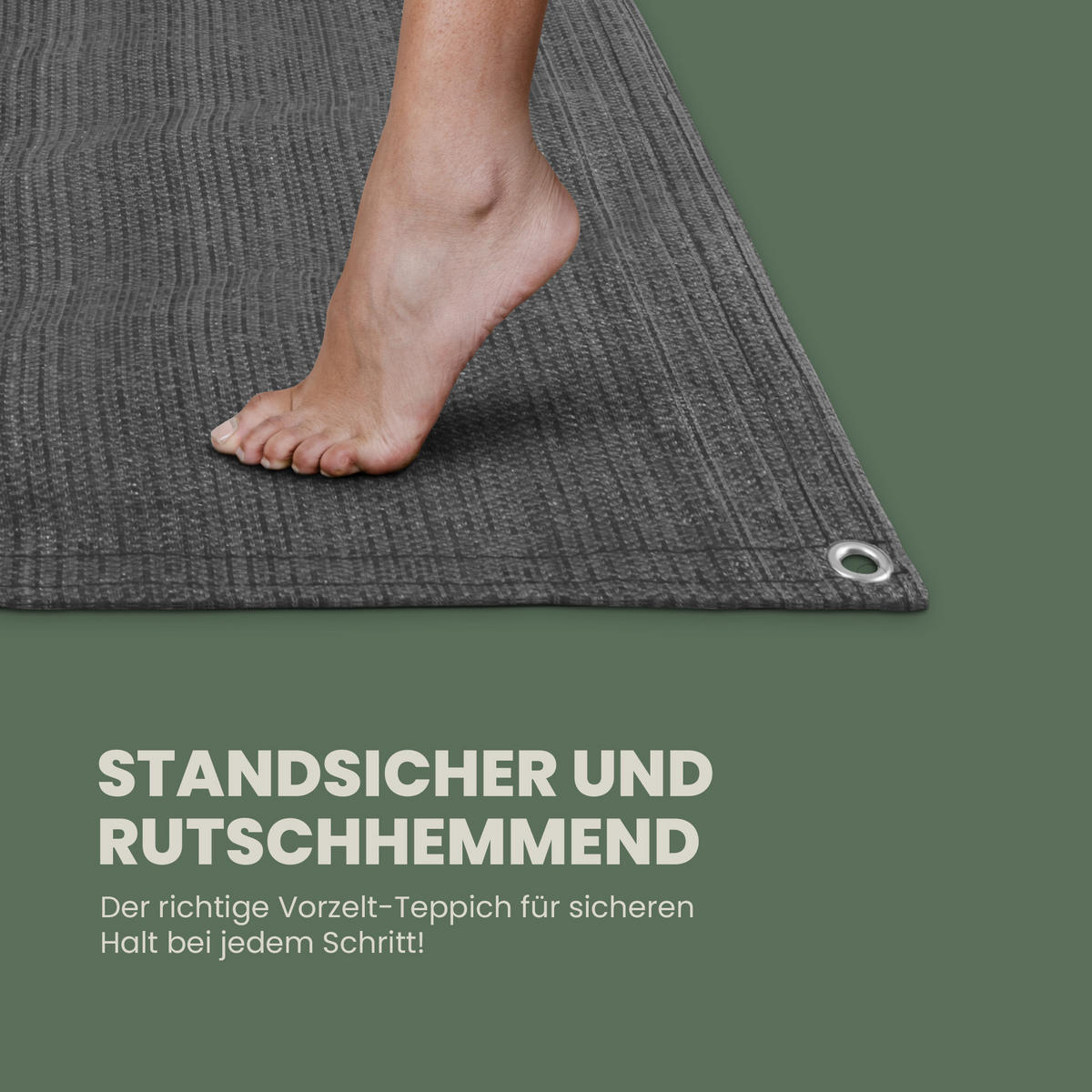 CAMPING Matte - Vorzeltteppich HDPE 300 x 600 cm - Anthrazit, Kunststoff (300/600cm) - Bestlivings