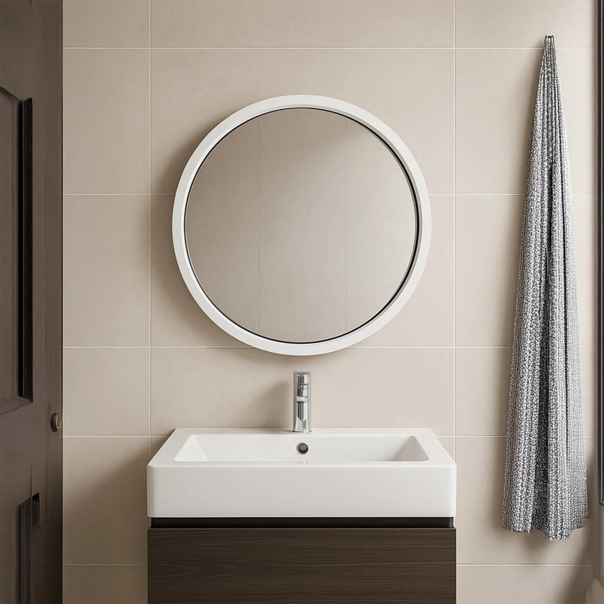 SPIEGEL Rea Led 60cm Bl807 - Weiß, Kunststoff (60/4.5/60cm) - REA