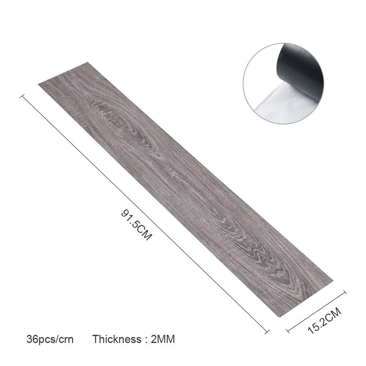 VINYLBODEN 5m²/36-TLG. selbstklebend PVC - Graubraun, Kunststoff (0.2/91.5/15.2cm) - Livingandhome