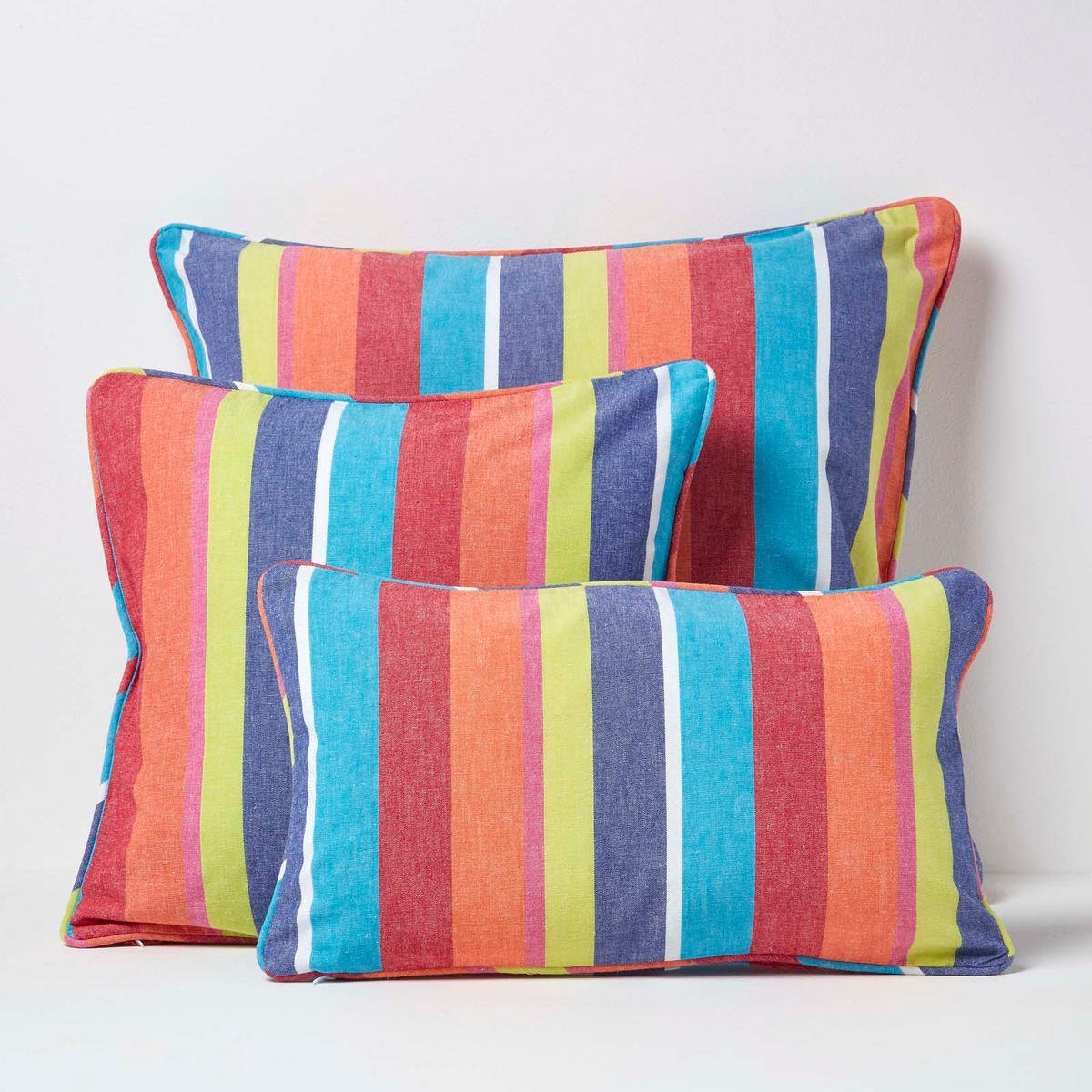 KISSENHÜLLE bunt gestreift 60/60 cm - Multicolor, Textil (60/60cm) - Homescapes