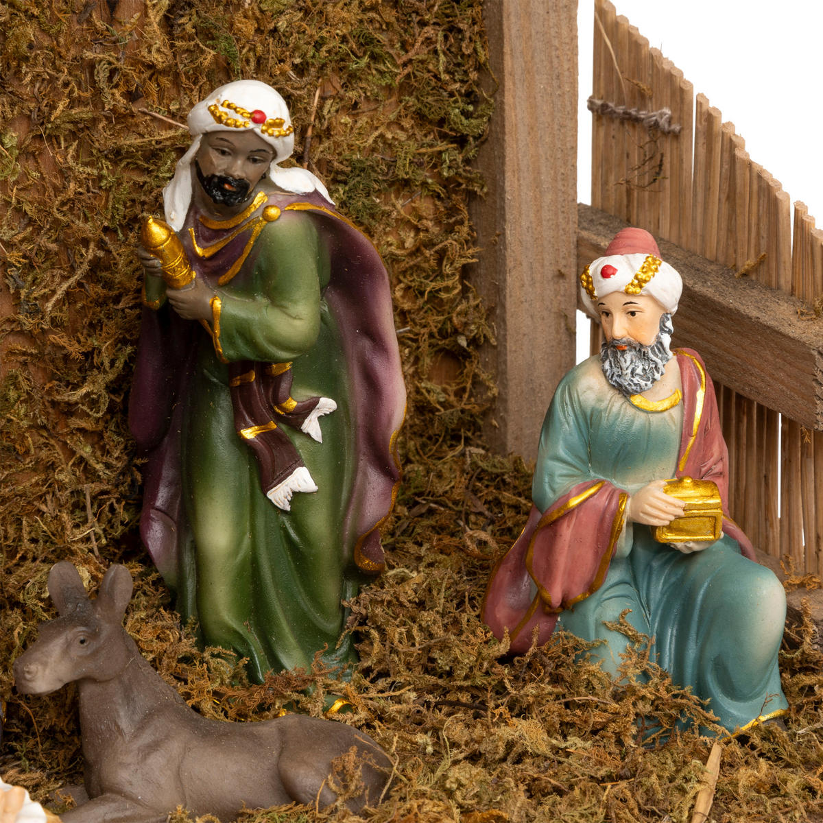 WEIHNACHTSKRIPPE 8 Figuren 35/23,5 cm - Multicolor, Kunststoff (11.5/35/22.5cm) - Atmosphera Createur d´interieur