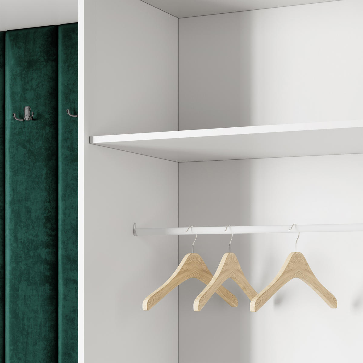 GARDEROBENSCHRANK REMA 180/240/60 cm Modern Garderobe-Set Eiche Lefkas - Eichefarben/Schwarz, Holzwerkstoff (180/240/60cm) - MASSENO
