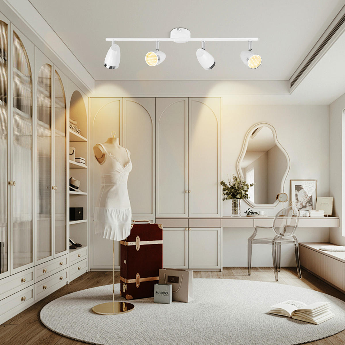 DECKENSTRAHLER Lichta 15.5/80/60 cm - Weiß, Kunststoff (60/15.5/80cm) - ZMH