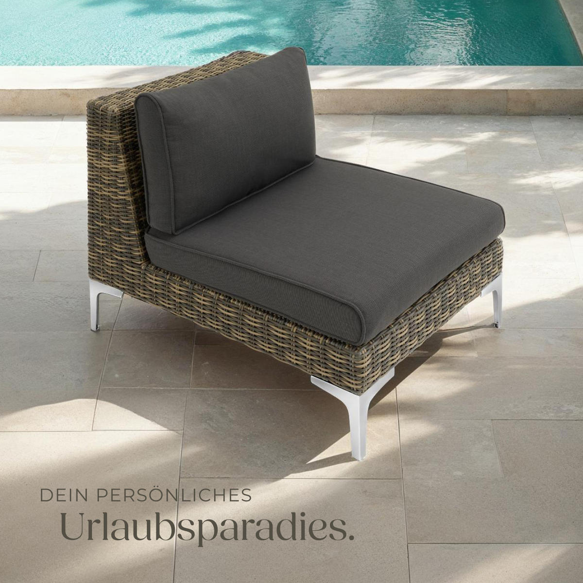 GARTEN-LOUNGE-SET Villanova,69 x 89 x 72 cm,anthrazit-meliert - Anthrazit, Kunststoff - tectake