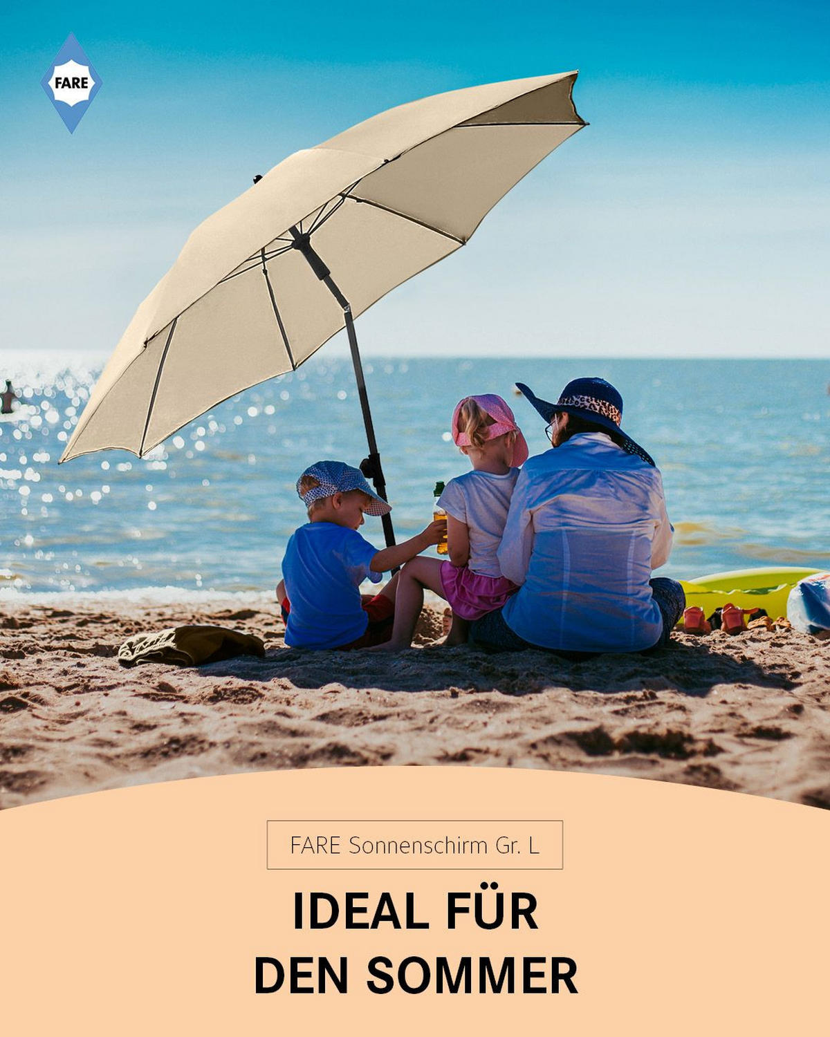 SONNENSCHIRM 200/200/126 cm - Beige, Kunststoff (200/200cm) - FARE