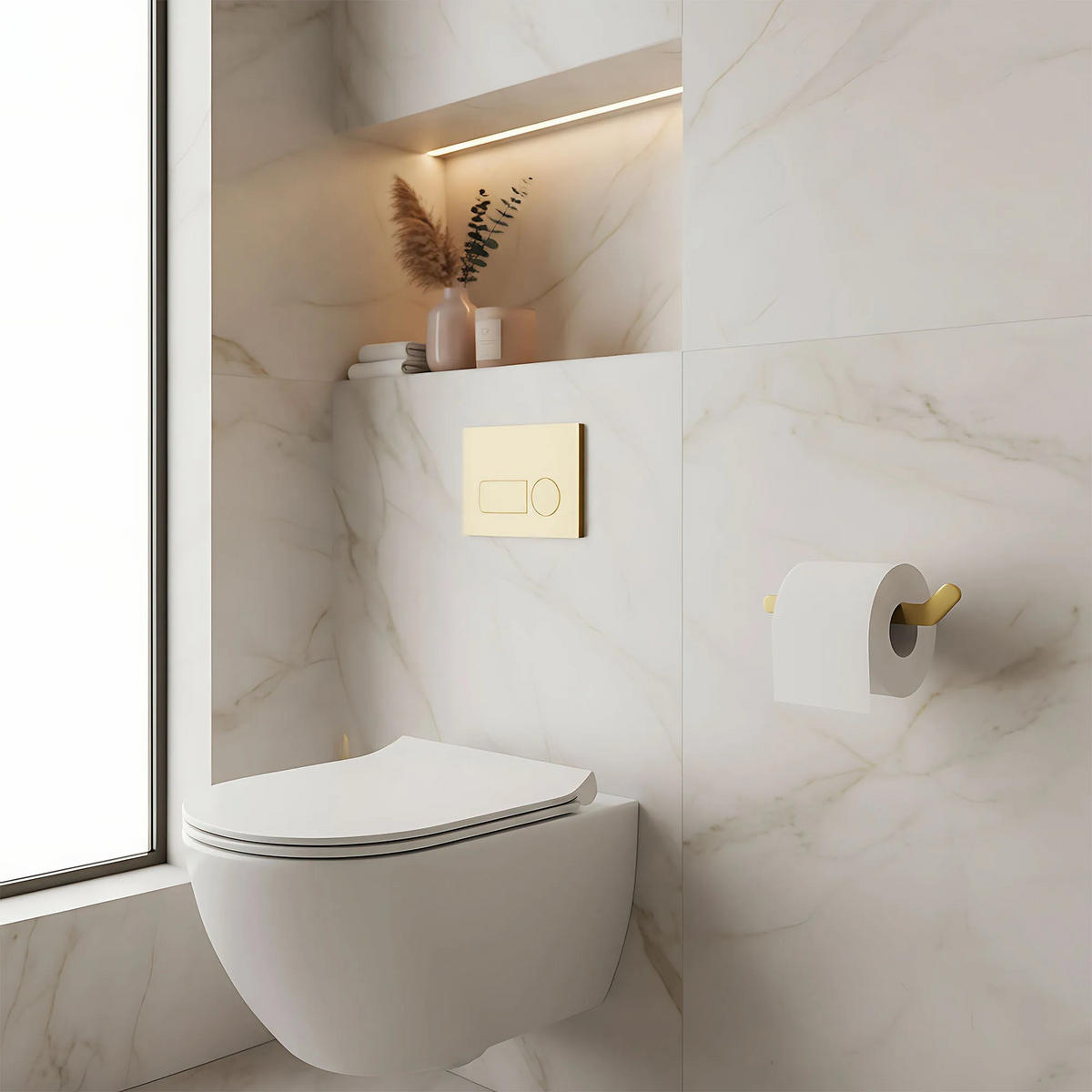 HALTER Für Toilettenpapier Rea 109 Til Brush Gold - Goldfarben, Metall (6.5/4.5/17.5cm) - REA