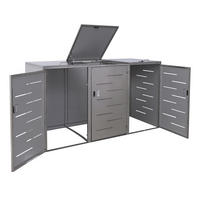 3ER-/6ER-MÜLLTONNENVERKLEIDUNG Silber - Silberfarben, Metall (212/116/98cm) - MCW