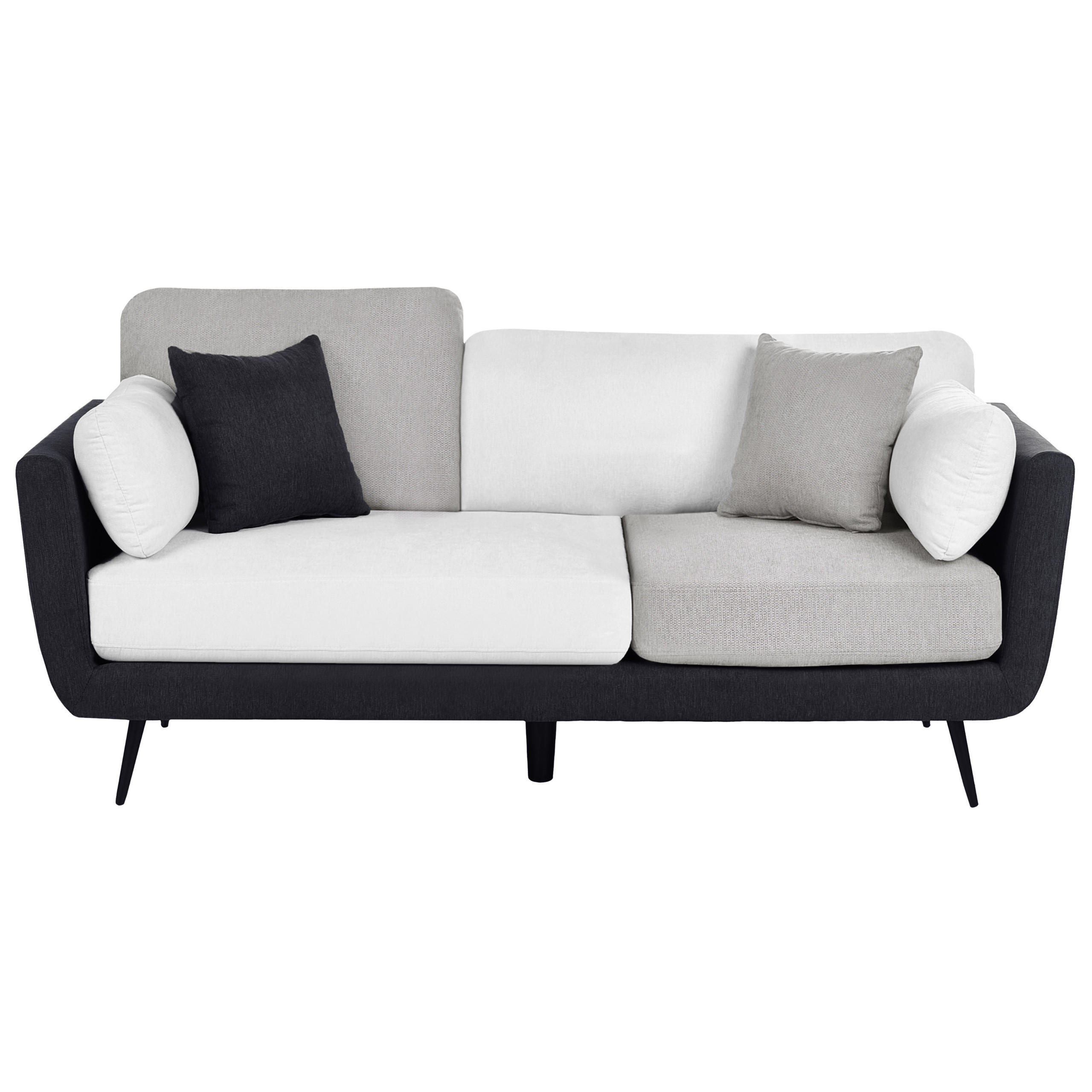 3-SITZER-SOFA Stoff Schwarz Bolga - Schwarz, Textil (185/89/83cm) - Beliani