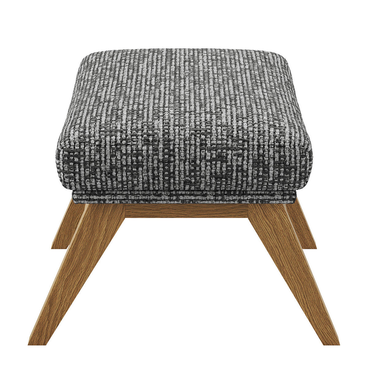 HOCKER mit Holzfüßen - Eichefarben/Grau, Eichenholz/Textil (54/41/41cm) - home24