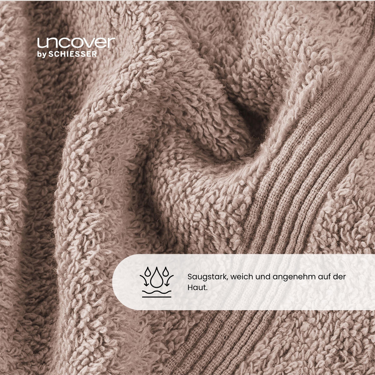 HANDTUCHSET Brooklyn - 4-teilig - 50x100cm - Taupe - Taupe, Textil (50/100cm) - Uncover by Schiesser