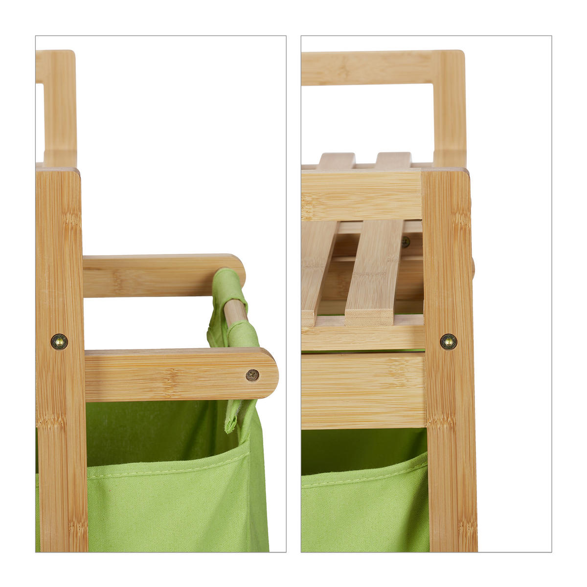 WÄSCHEKORBREGAL - Multicolor, Holz/Textil (64/73/33cm) - Relaxdays