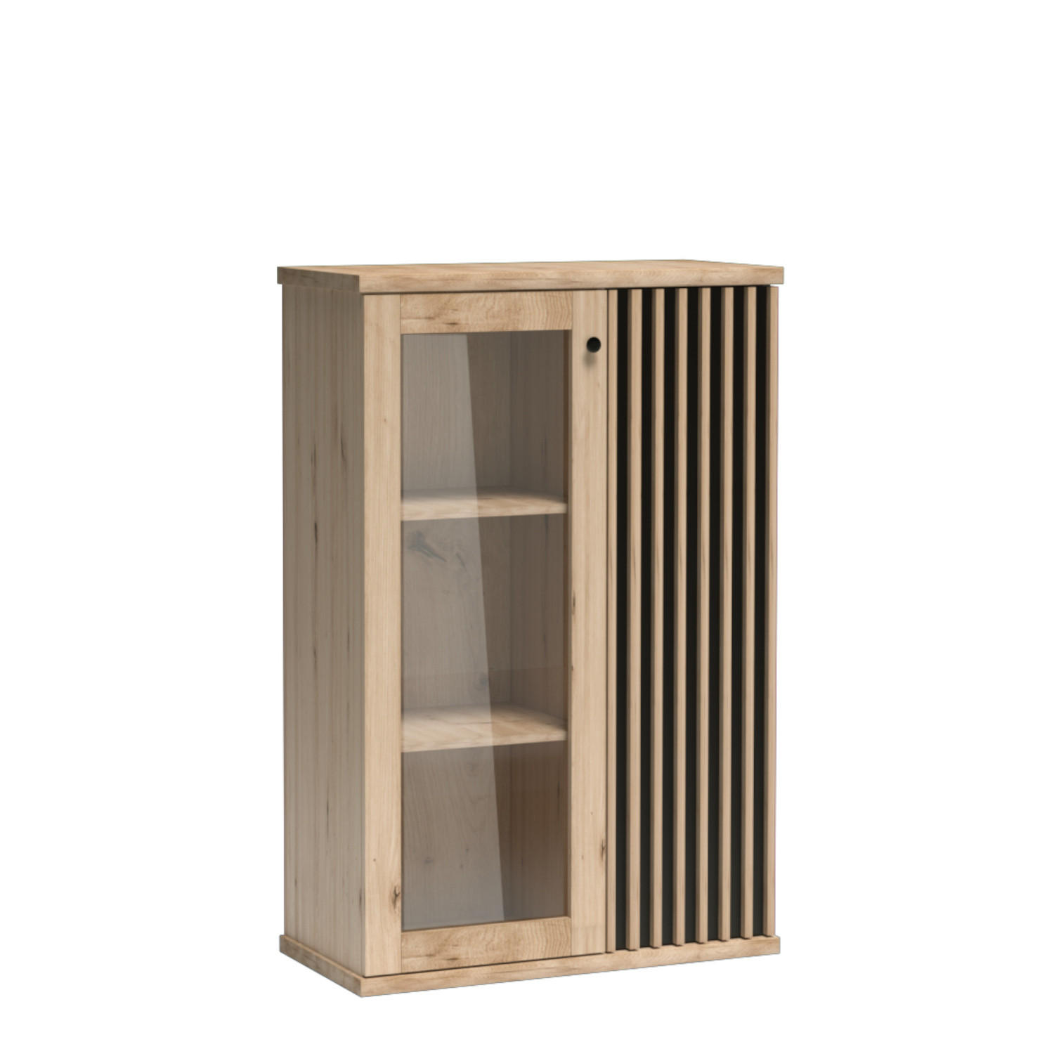 Komodee Vitrine Eiche Artisan 87x132x41 cm