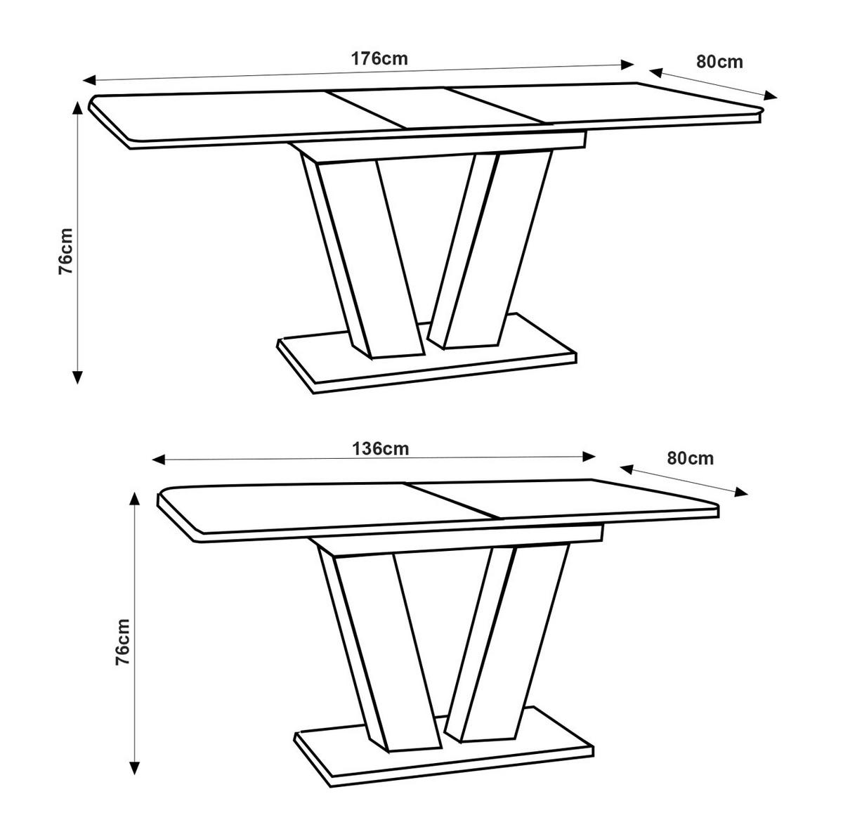 ESSTISCH Platon Wotan Eiche / braun 136-176 / 80 / 76cm - Eiche Wotan/Braun, Holz/Holzwerkstoff (80/136/76cm) - Feldmann-Wohnen