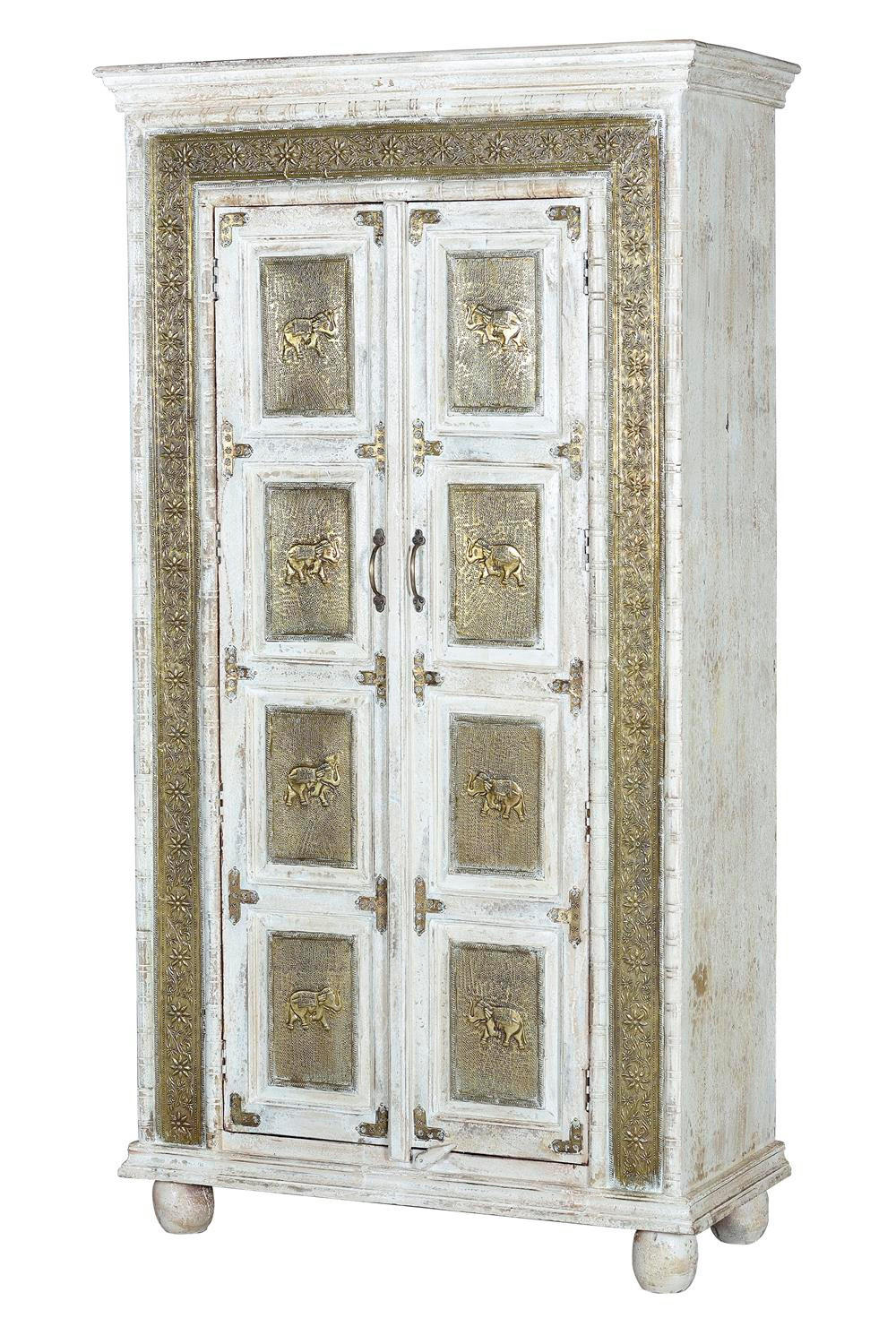 HIGHBOARD aus gealtertem, weißem Mangoholz - Perlmutt, Holz (45/183/95cm) - Giner y Colomer