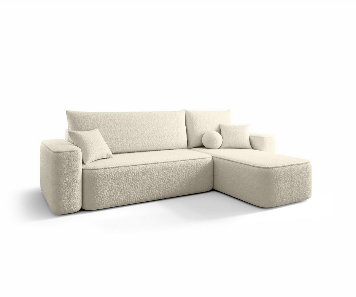 ECKSOFA Agepo Stoff Quelle - Beige, Holzwerkstoff/Textil (250/150cm) - Fun Möbel