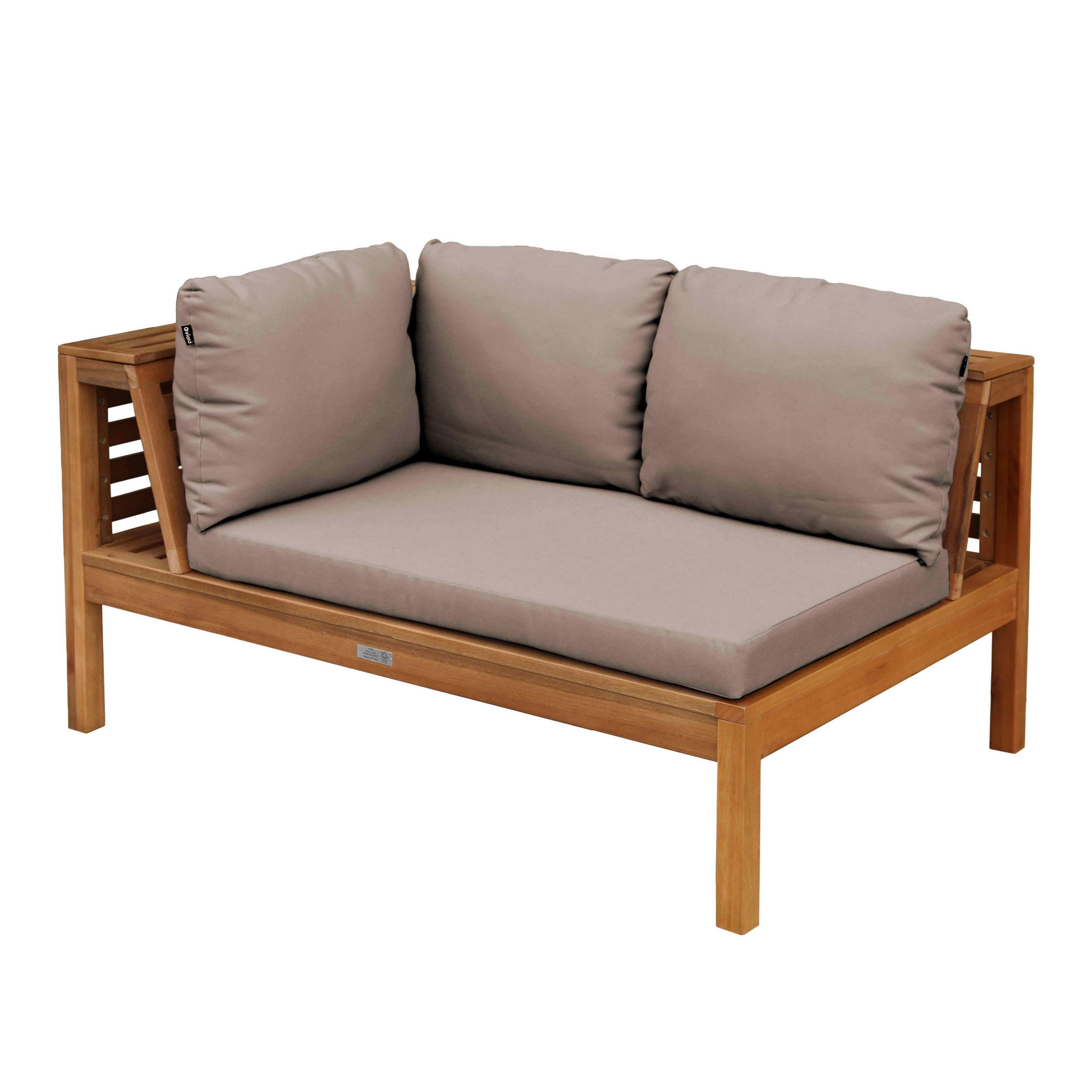 GARTENSOFA, Taupe - Taupe, Holz (120/63/80cm) - Oviala