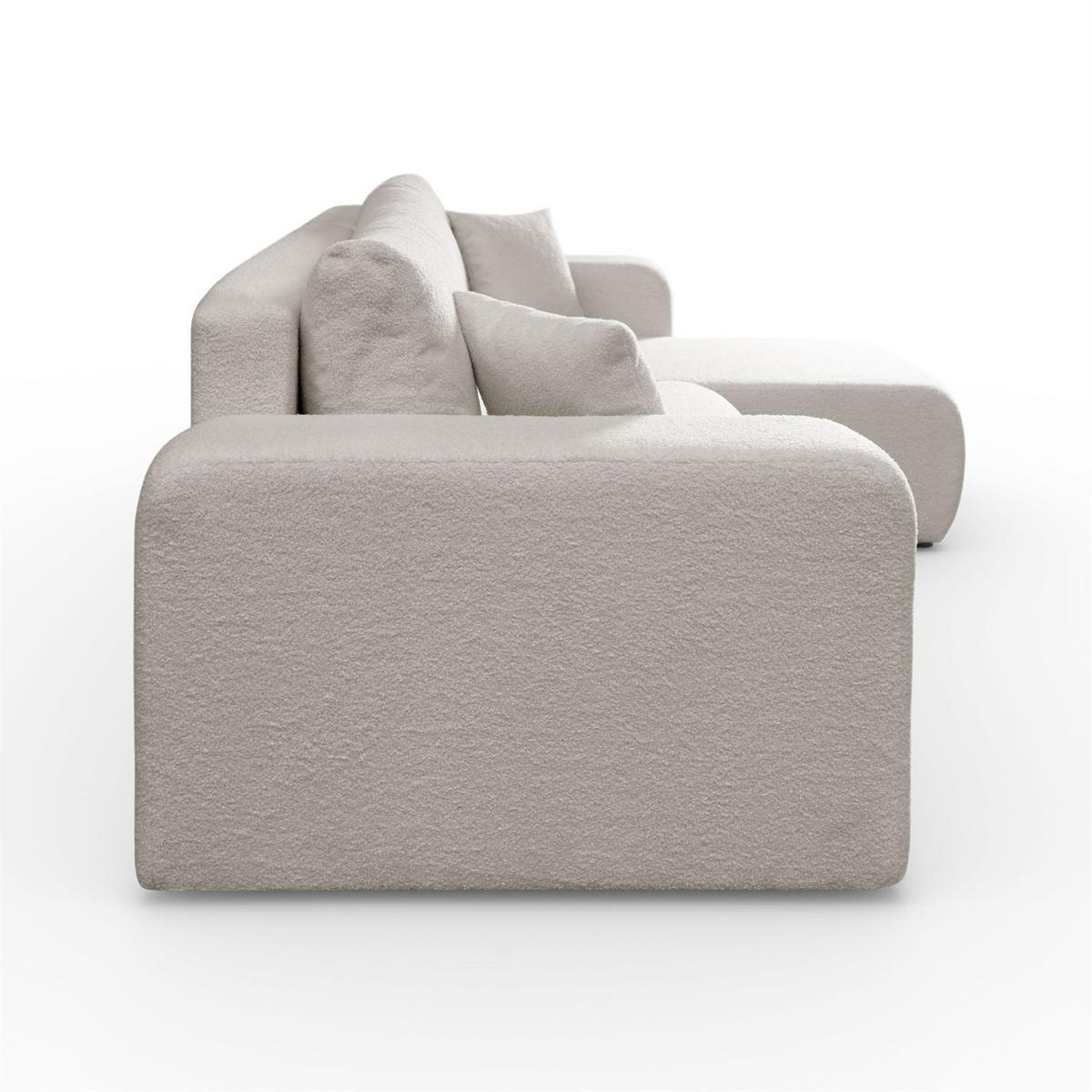 ECKSOFA VESPO L mit Schlaffunktion und Bettkasten - Ecru, Textil (247/143cm) - Lookway