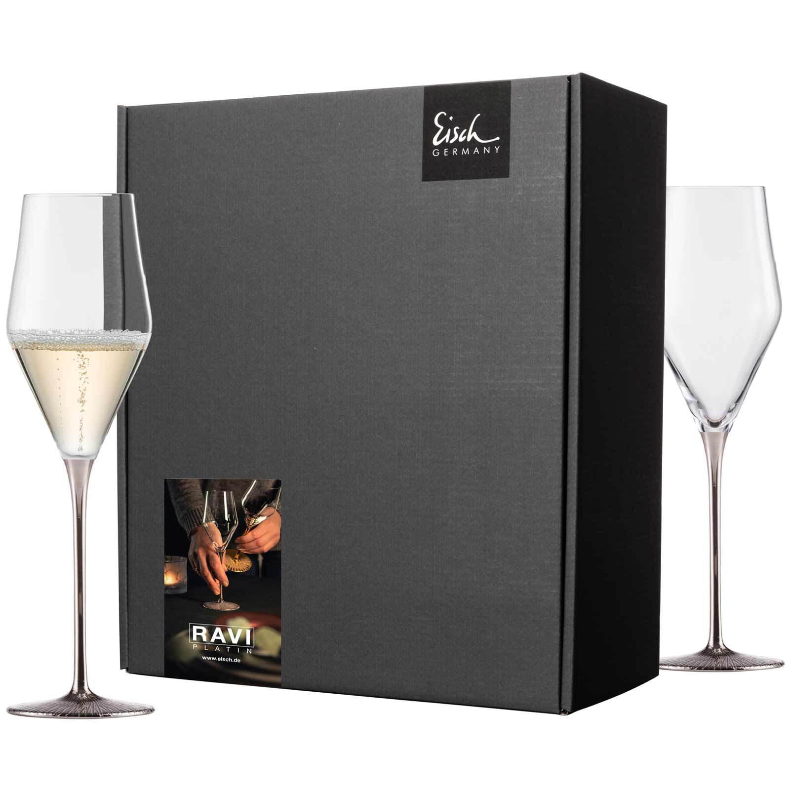 CHAMPAGNERGLÄSER Ravi Platin transparent 260 ml 2er Set - Transparent, Glas (0.26L) - Eisch
