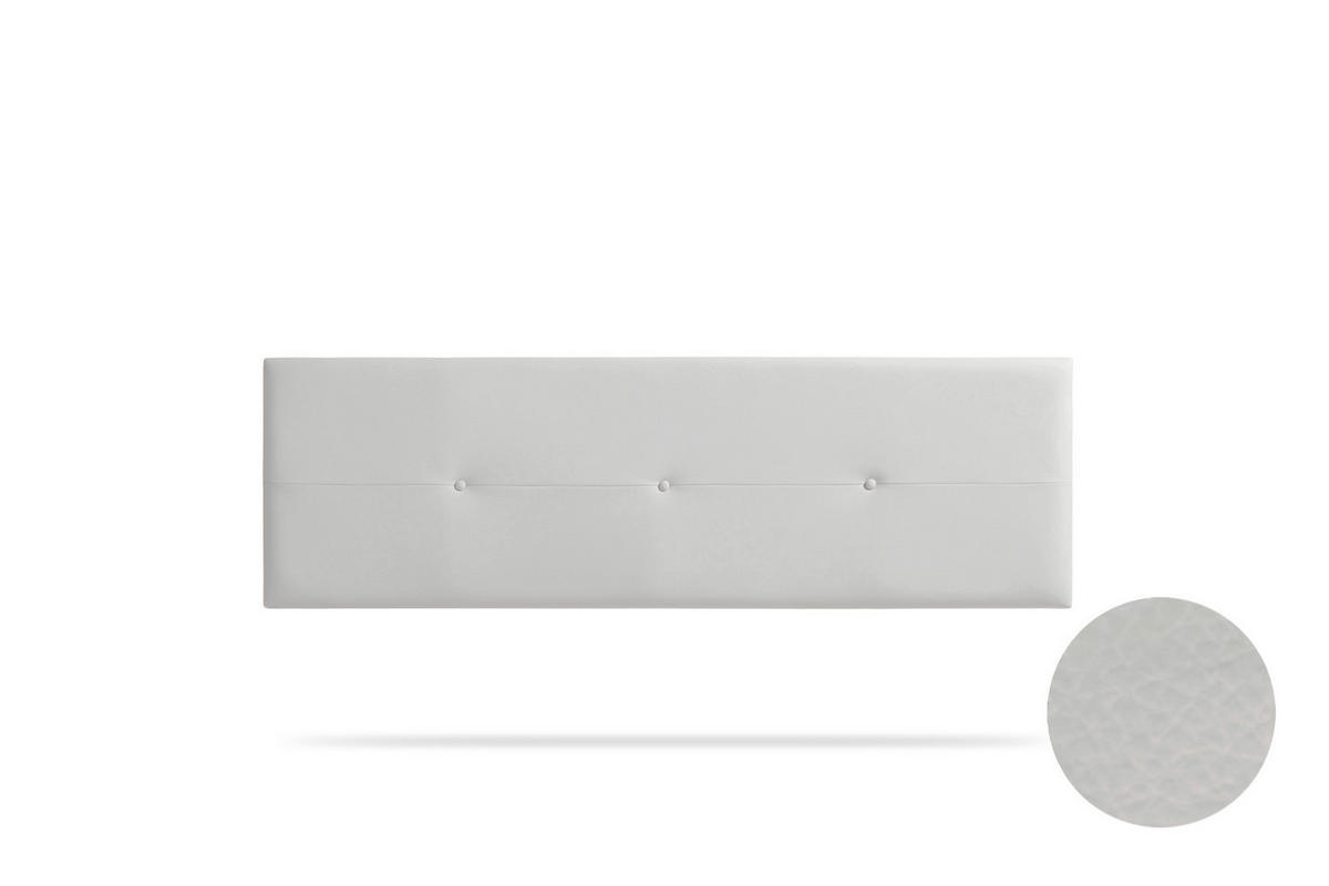KOPFTEIL gepolstert NAPOLI Kunstleder 145x50x5 cm - Hellgrau - Moonia - Hellgrau, Holz (145/5/50cm)