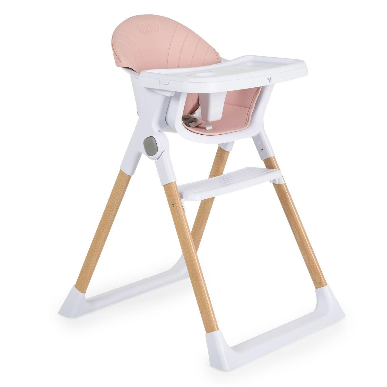 KINDERHOCHSTUHL Almond rosa Holzoptik klappbar Doppeltablett Sicherheitsgurt - Rosa, Kunststoff (54/84/64cm) - Cangaroo